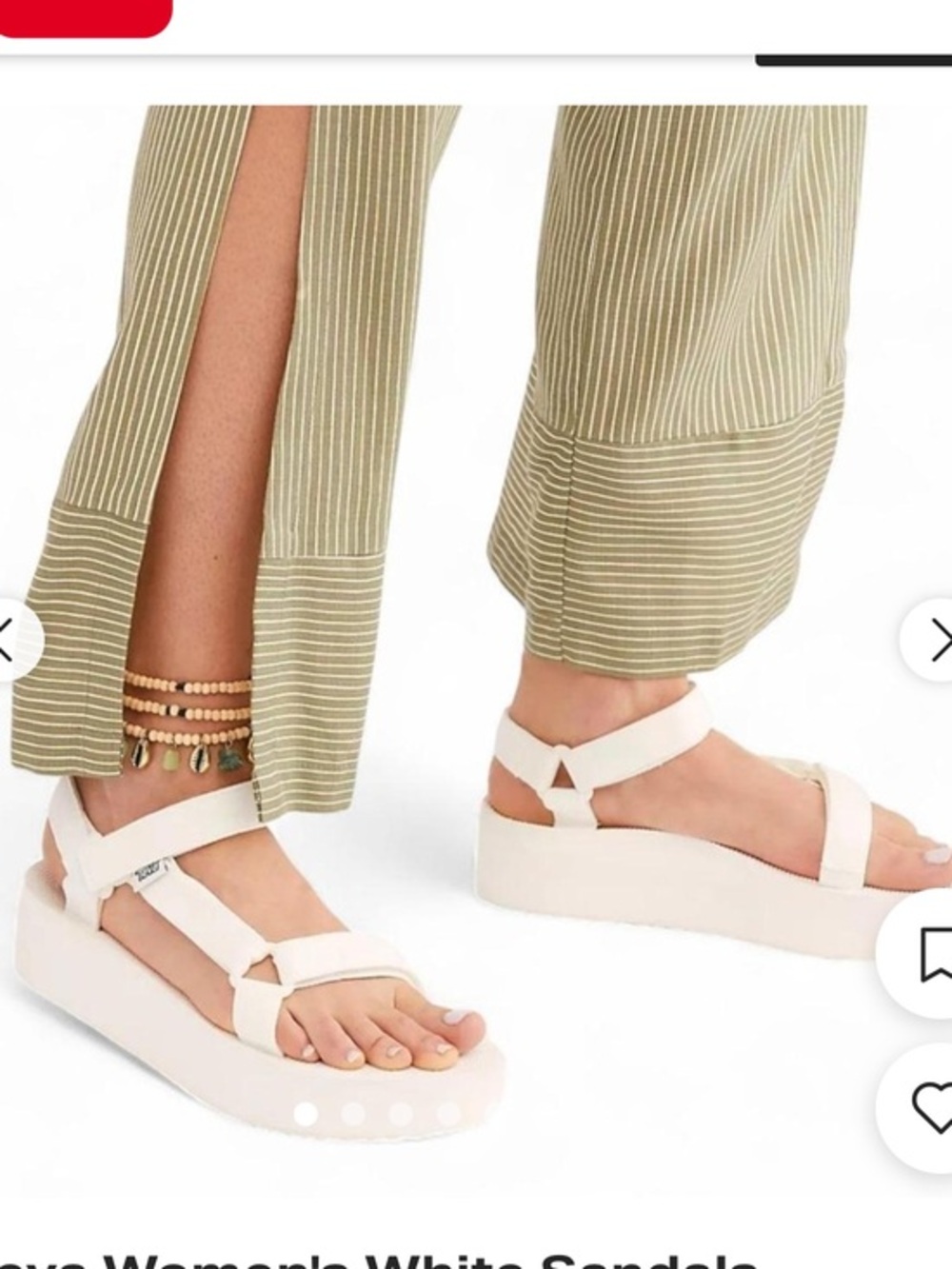 Teva White Platform Universal Sandals